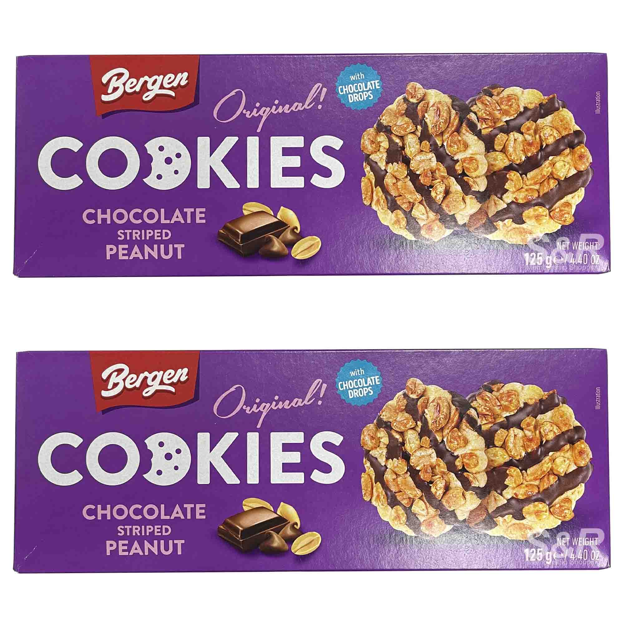 Bergen Chocolate Striped Peanut Cookies (125g x 2pcs)